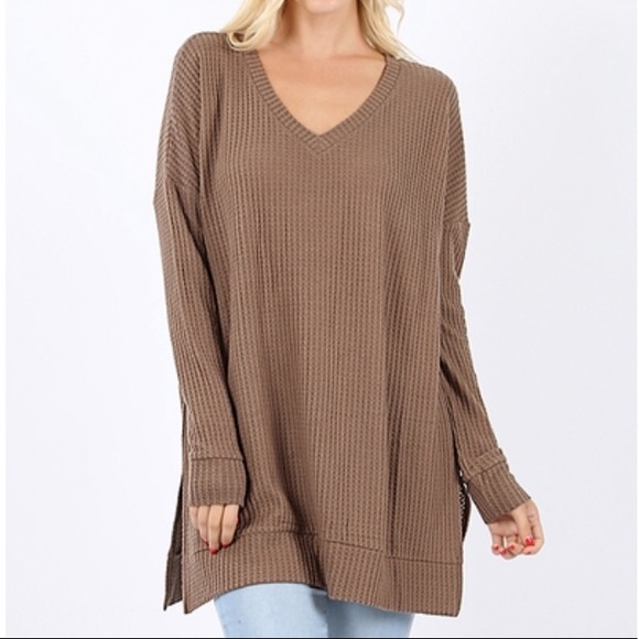 Waffle Knit V-Neck Sweater - Navy 14001 - Picture 3 of 8